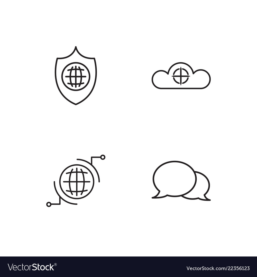 Web simple outlined icons set