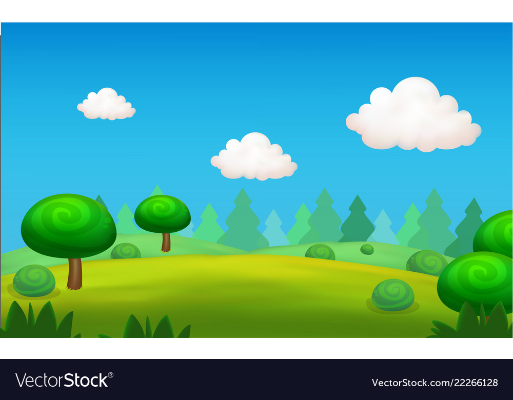 Cartoon landscape nature background Royalty Free Vector