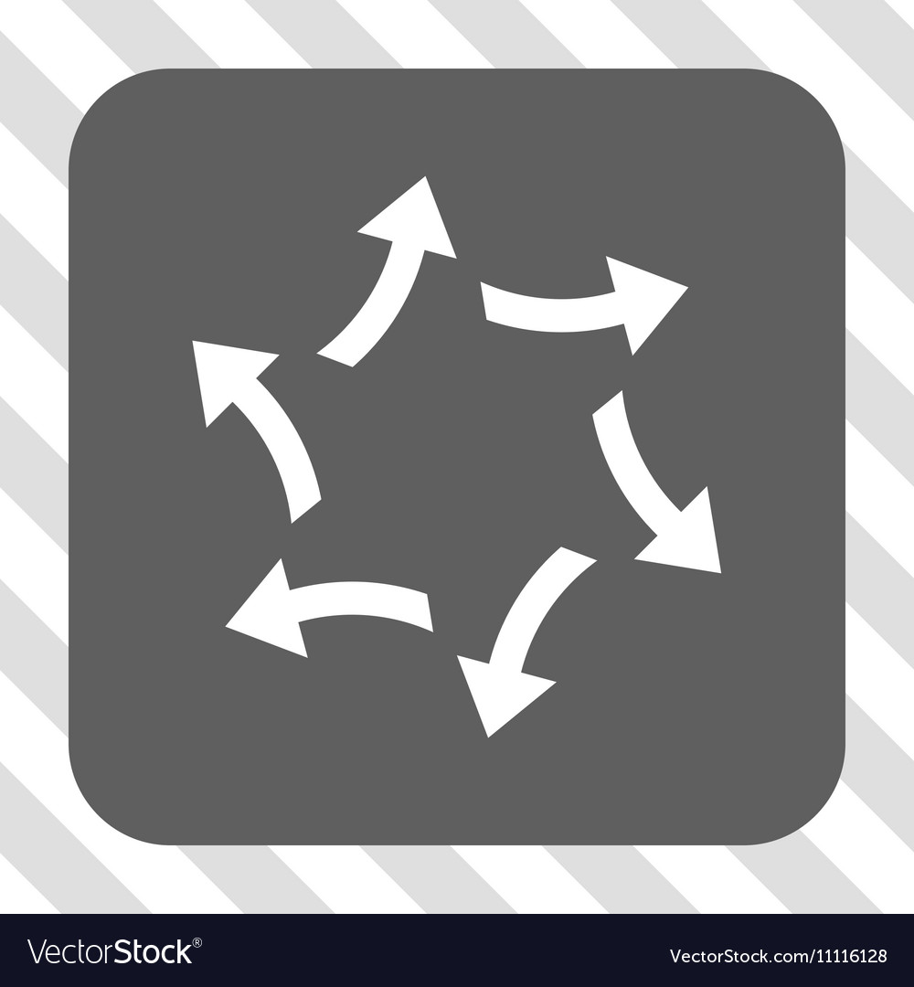 Centrifugal arrows rounded square button
