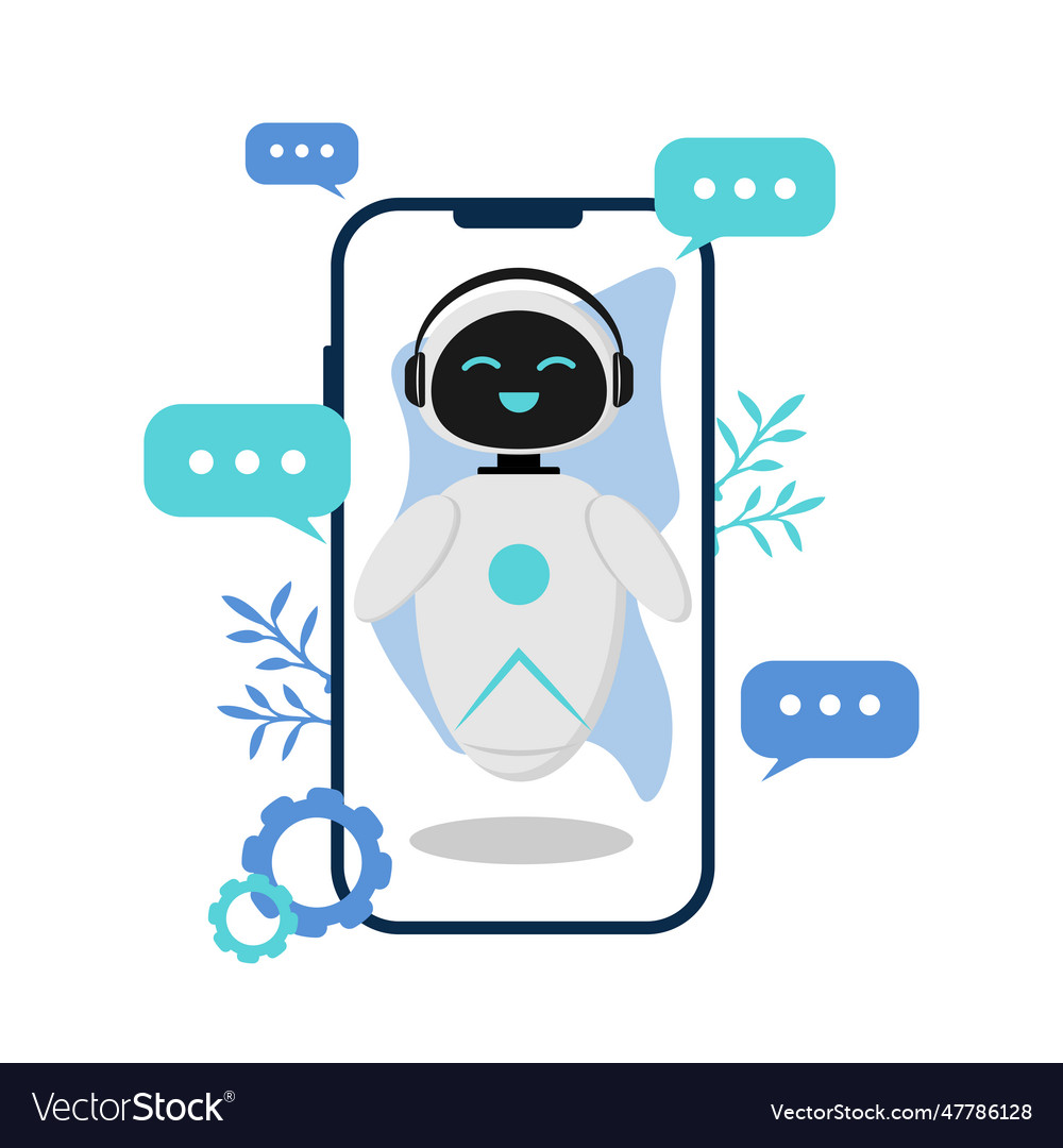 Character in the phone and chatting Royalty Free Vector