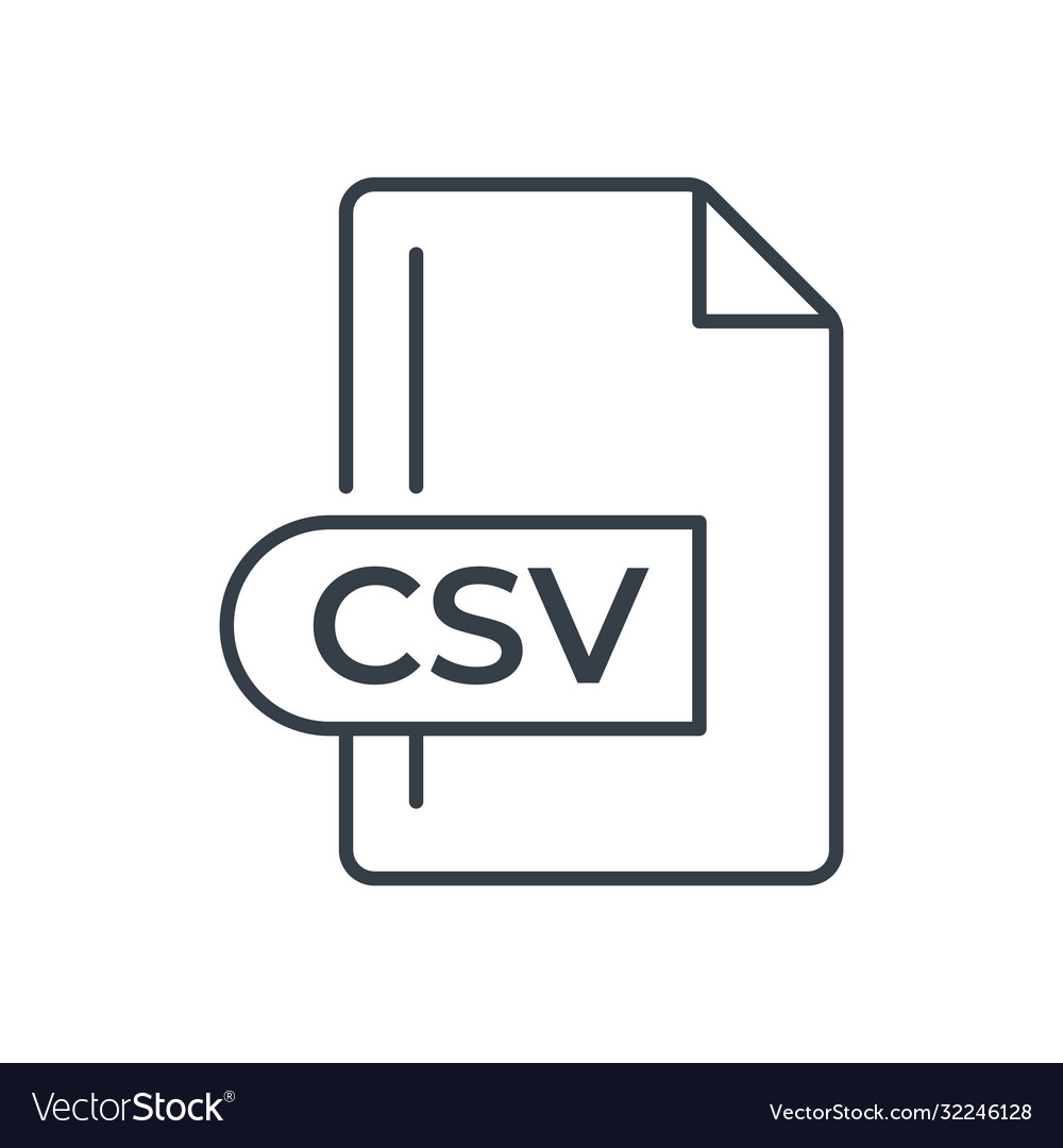 Csv file format icon extension line