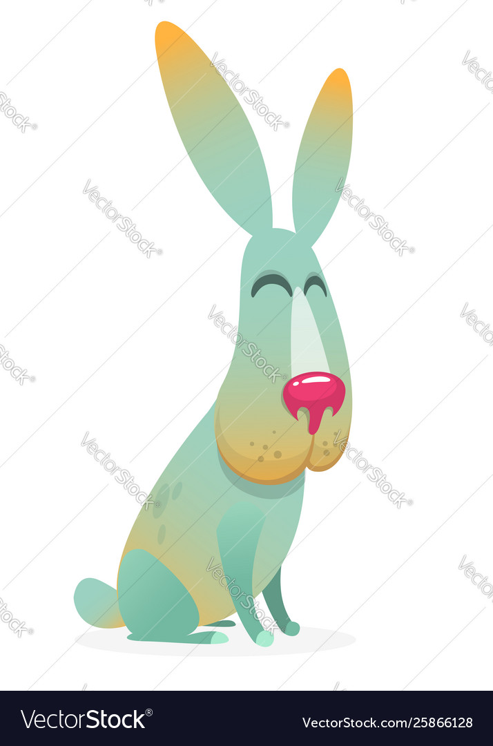 Cute cartoon bunny rabbit sitting