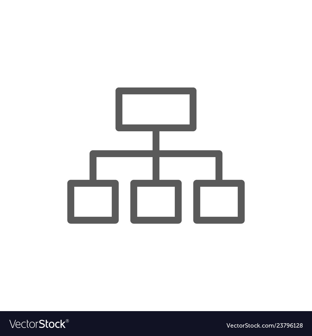 Hierarchical graph structure line icon