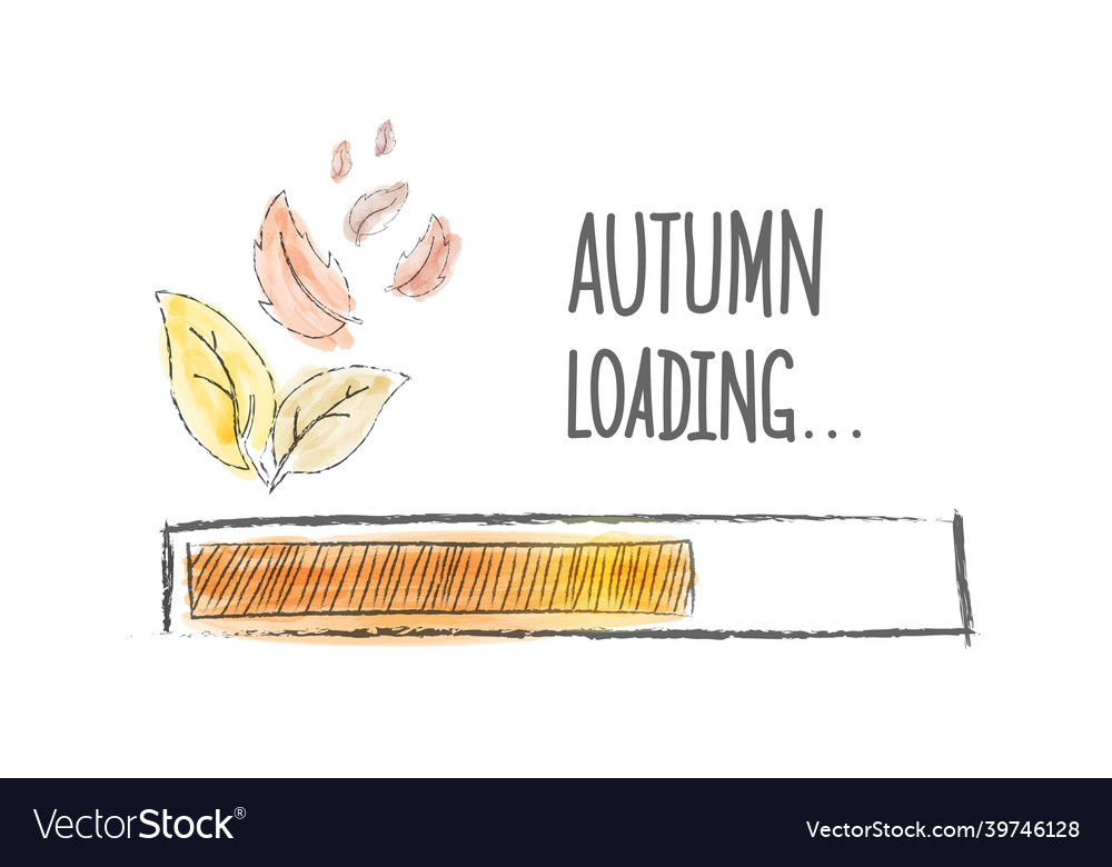 Loading of autumn the load progress vector image Loading of autumn the load progress