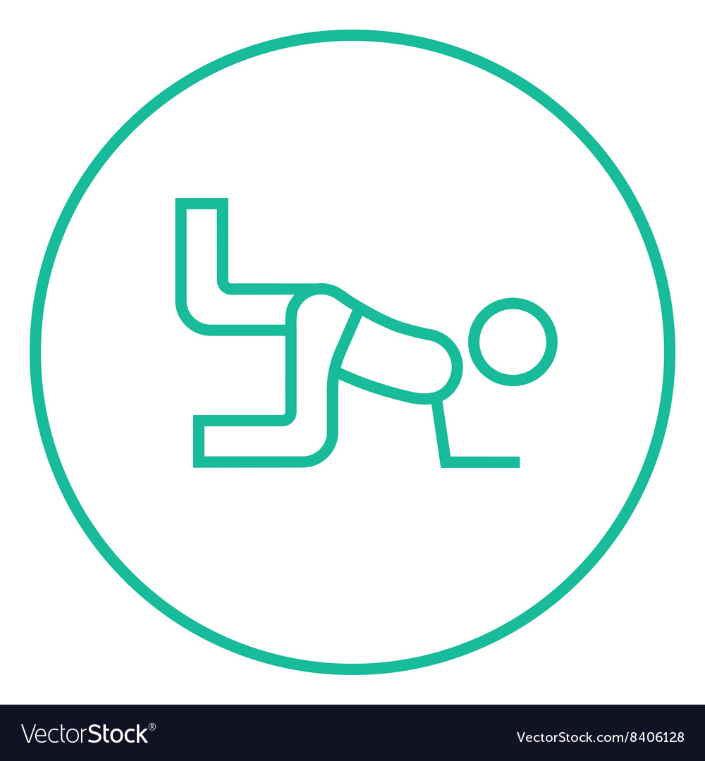 Man exercising buttocks line icon