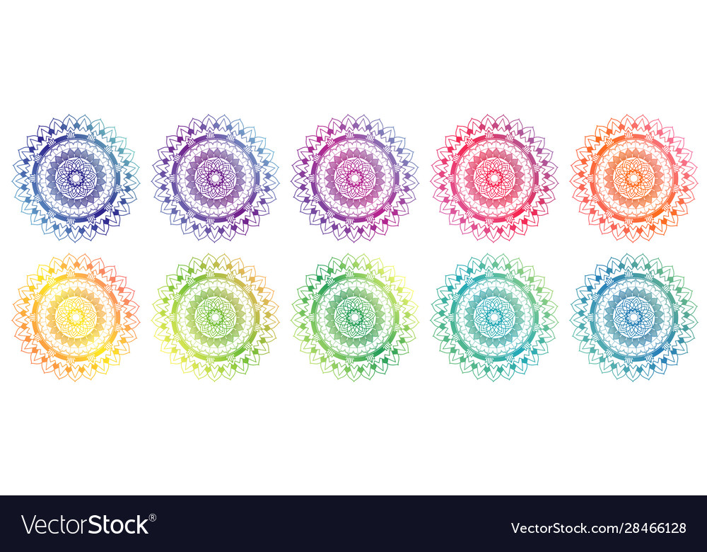 Mandala patterns in different colors