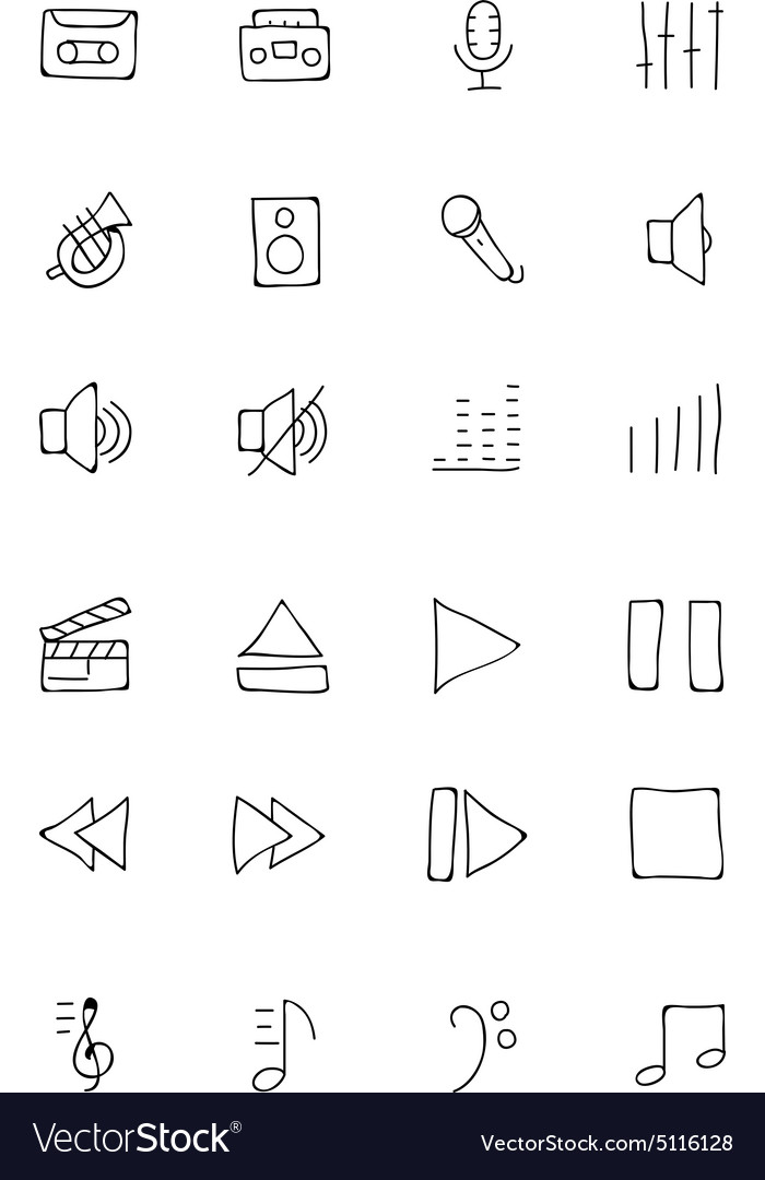 Music hand drawn doodle icons 1