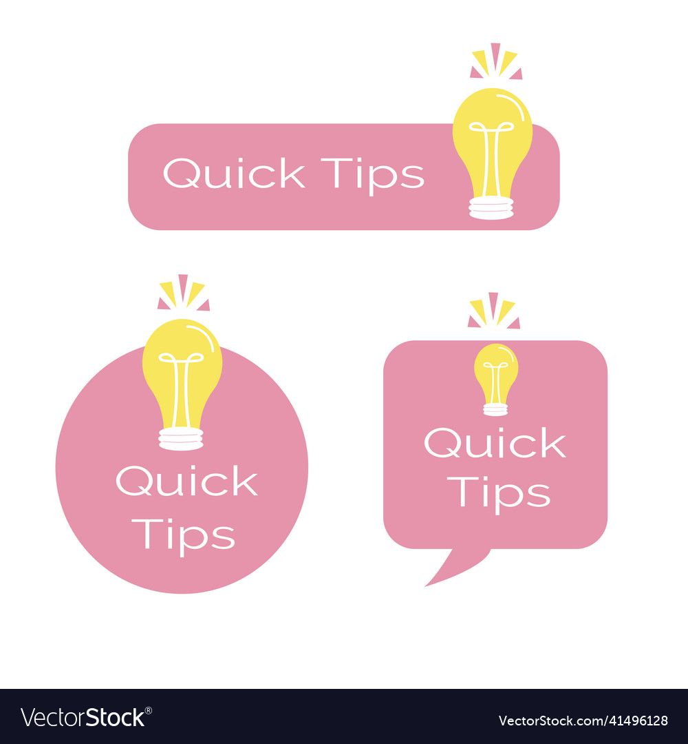 Quick tips information button message icons vector image Quick tips information button message icons