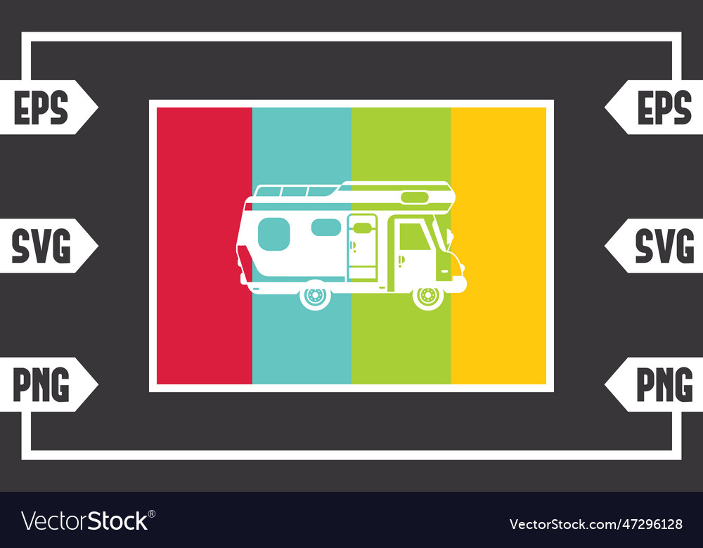 Rectangle retro - camping van