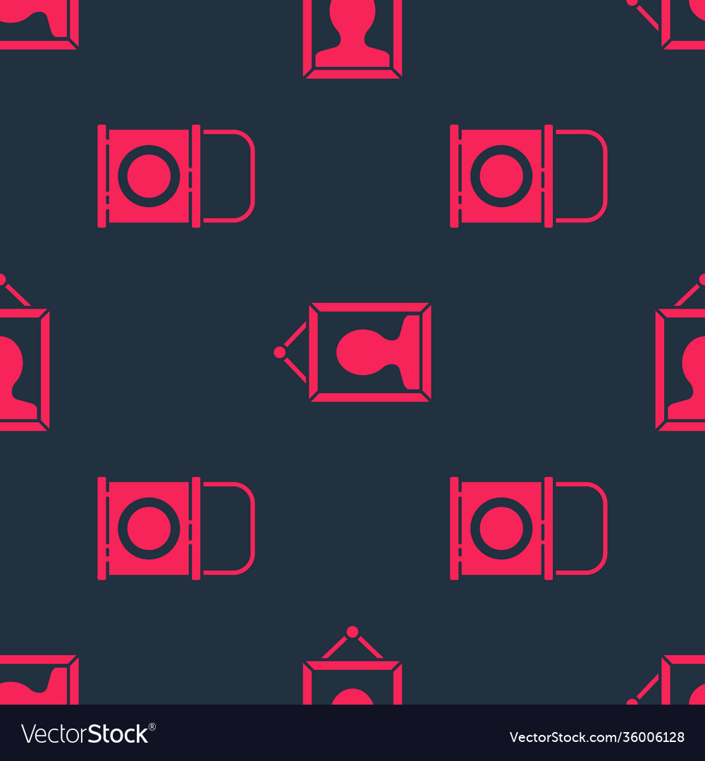 Set paint bucket and picture on seamless pattern vector image Set paint bucket and picture on seamless pattern
