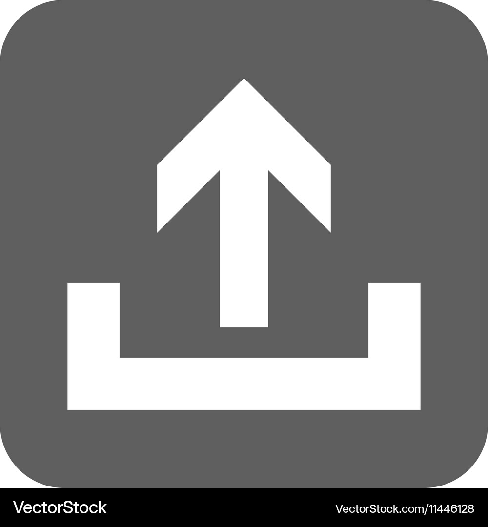 Upload flat squared icon Royalty Free Vector Image