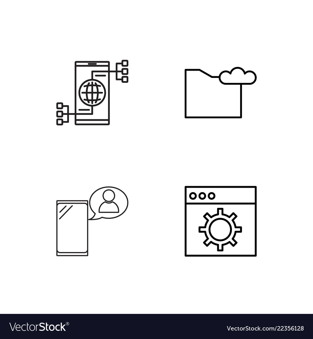 Web simple outlined icons set