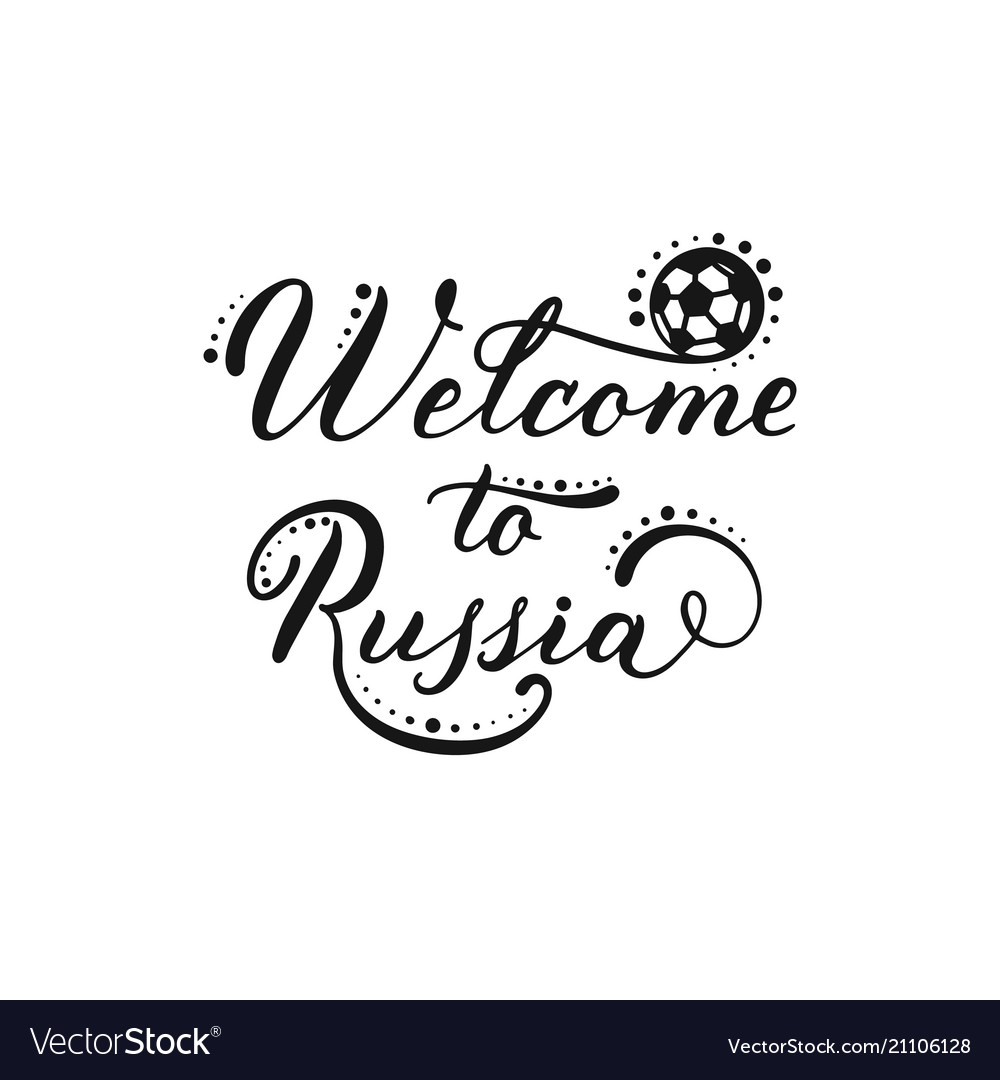 Welcom to russia lettering deign isolated