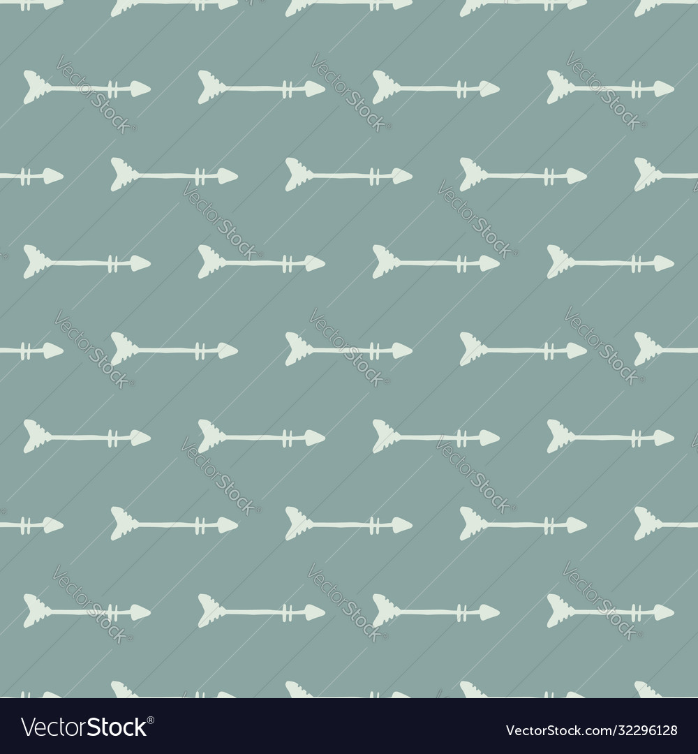 White arrows seamless pattern on light blue