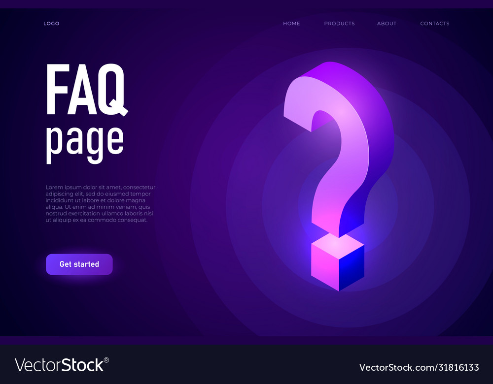 3D Isometric FAQ Page with Question Mark