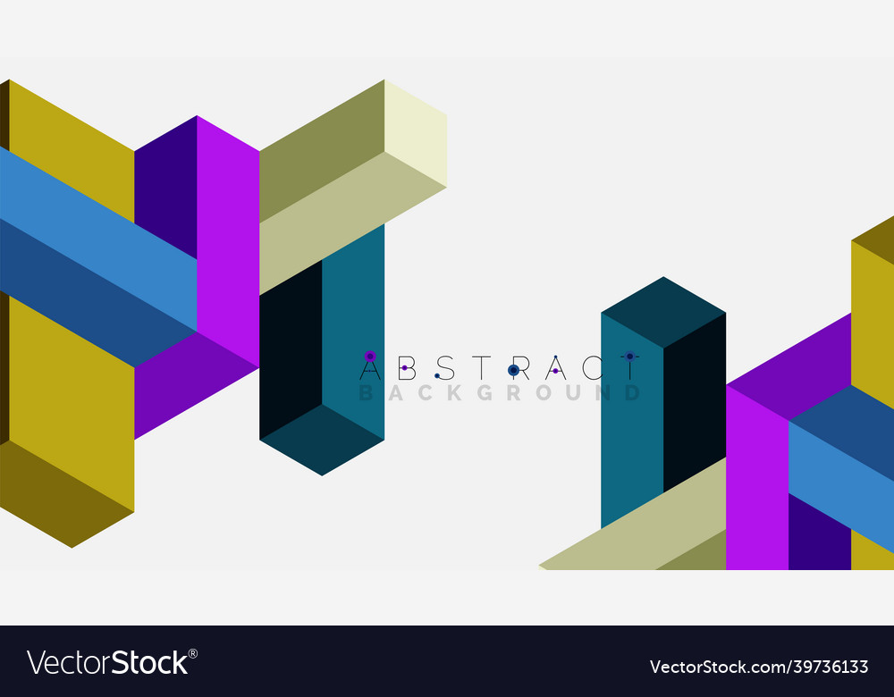 Abstract background 3d cubes cubic elements vector image Abstract background 3d cubes cubic elements