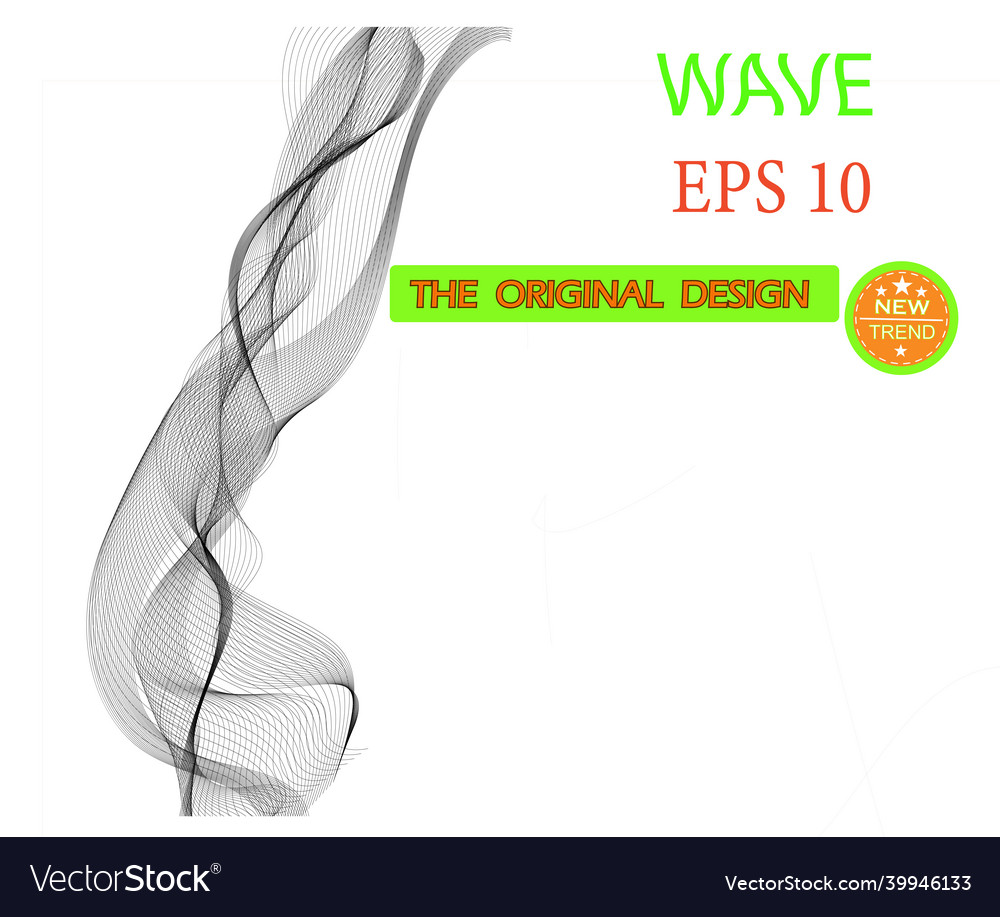 Abstract black wave design element