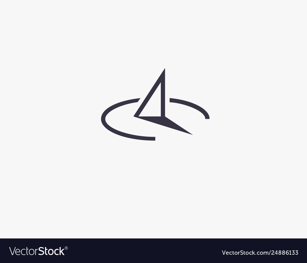 Abstract linear icon logo sundial Royalty Free Vector Image