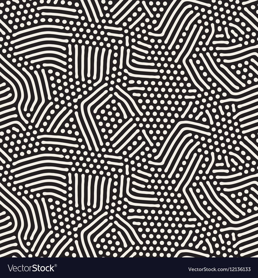 Black and White Rounded Line Pattern