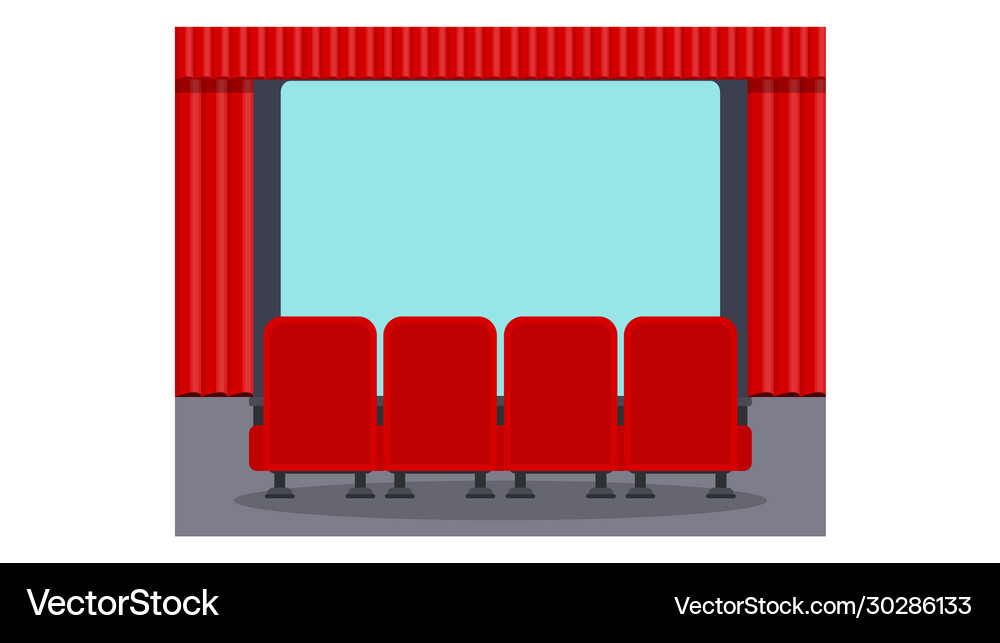 Cinema seats flat objects Royalty Free Vector Image