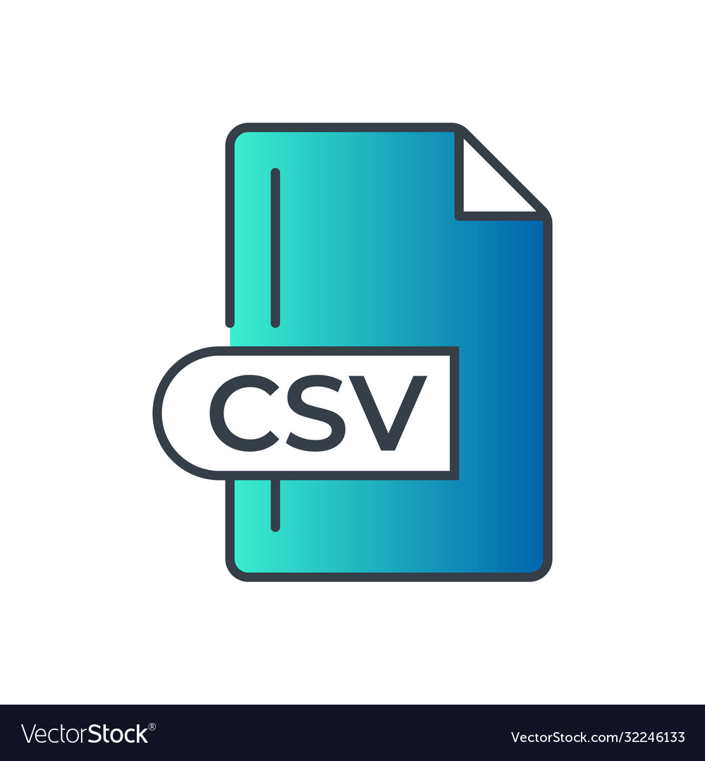 Csv file format icon extension gradient