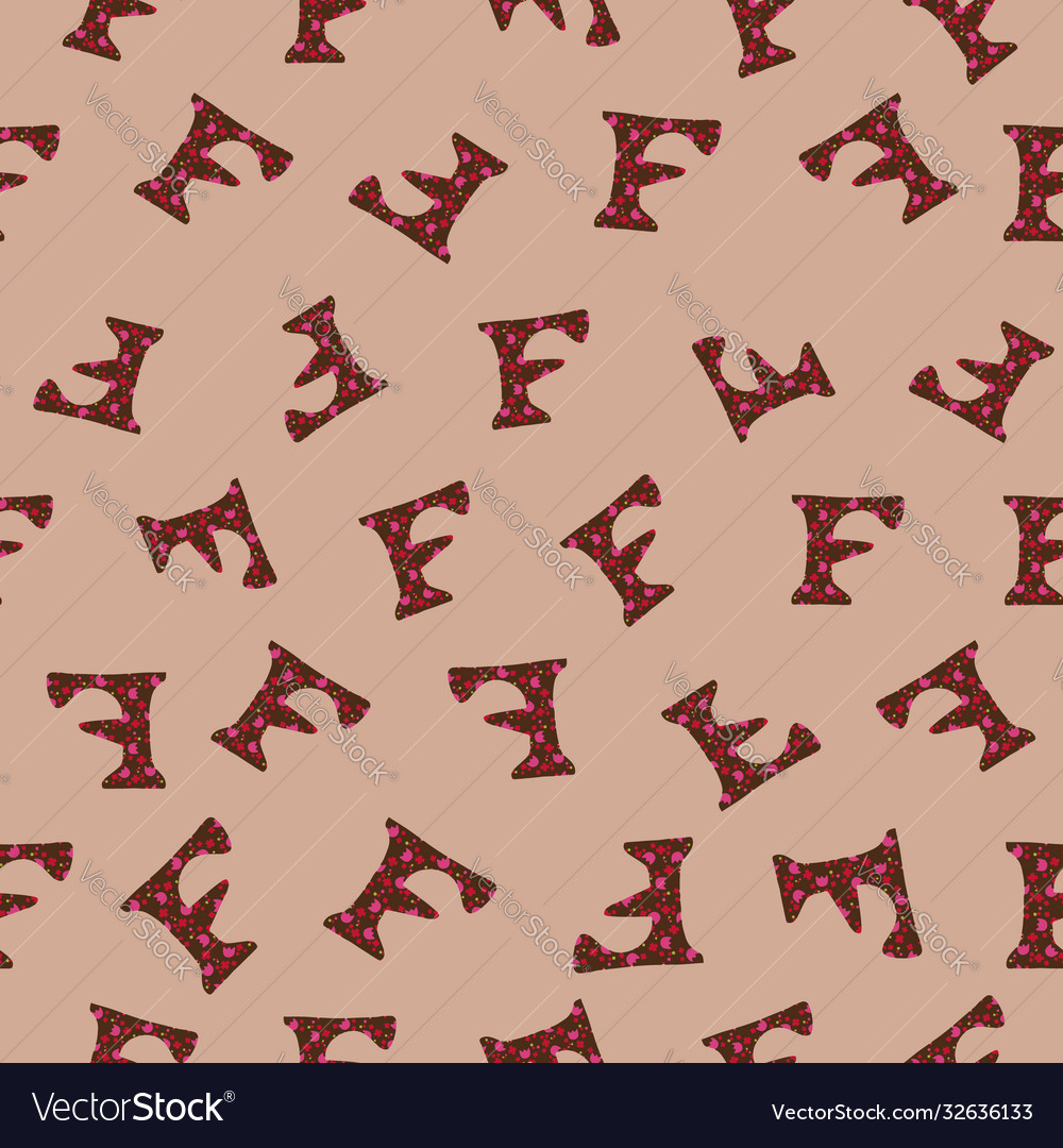 F from alfabet repeat pattern print background vector image F from alfabet repeat pattern print background