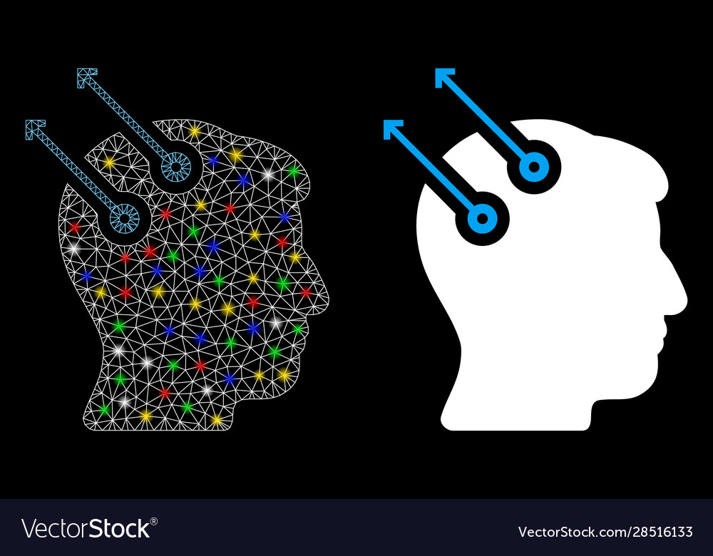 Flare mesh 2d neural interface plugs icon vector image Flare mesh 2d neural interface plugs icon