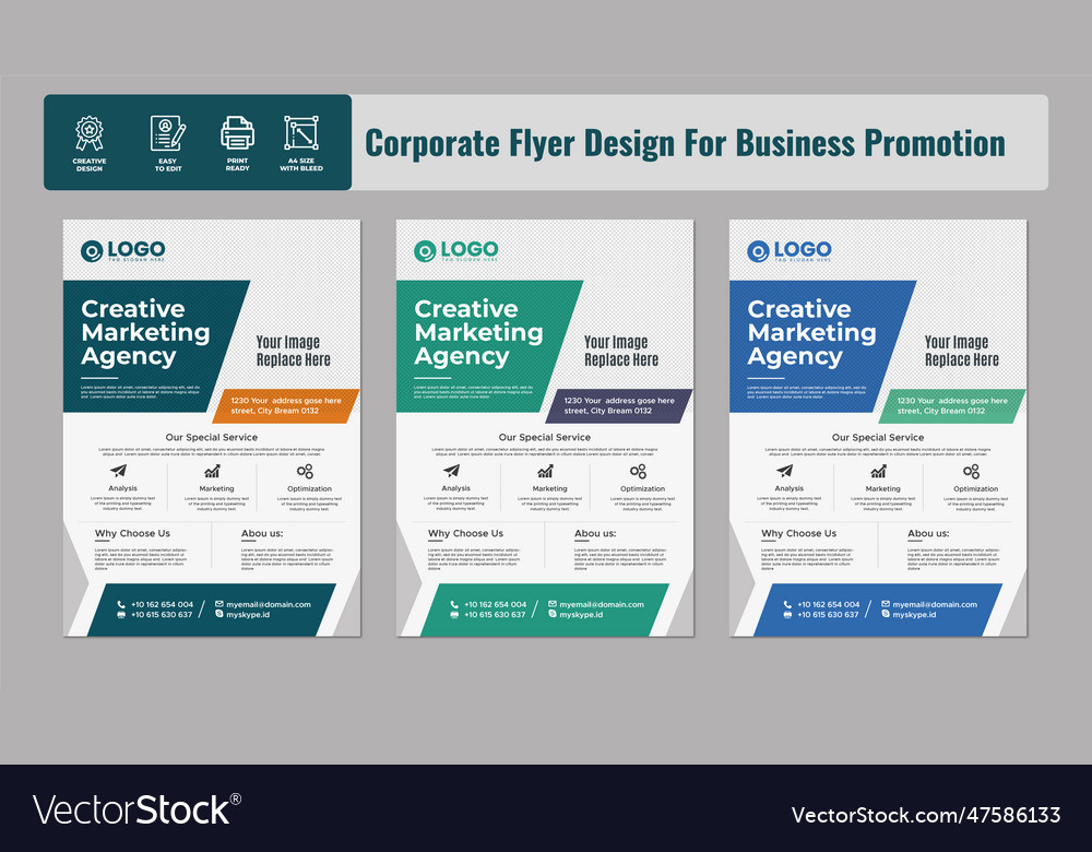 Flyer image leaflet design layout template vector image Flyer image leaflet design layout template
