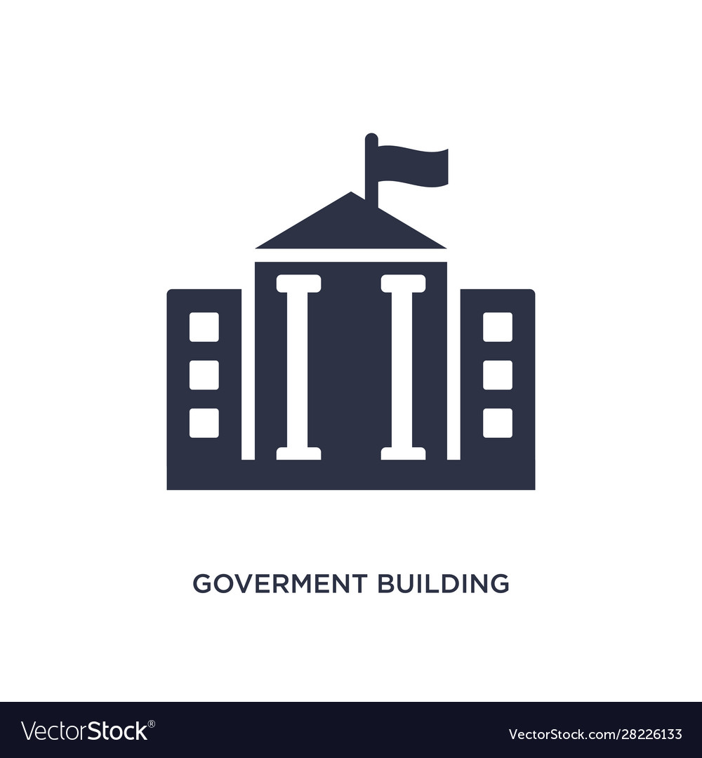 Government building icon on white background Vector Image