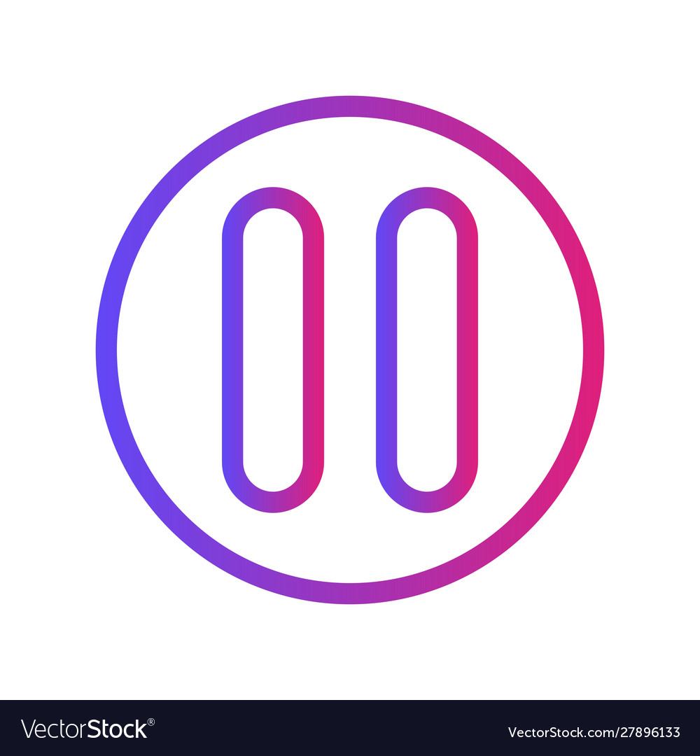 Gradient pause icon with white background