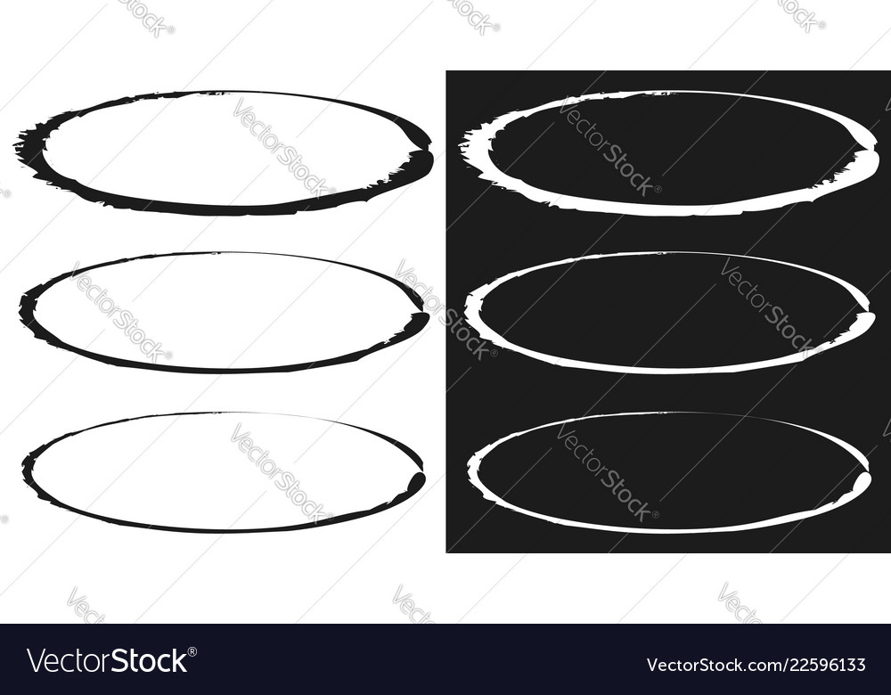 Grungy circle element set - circles with smudged vector image Grungy circle element set - circles with smudged