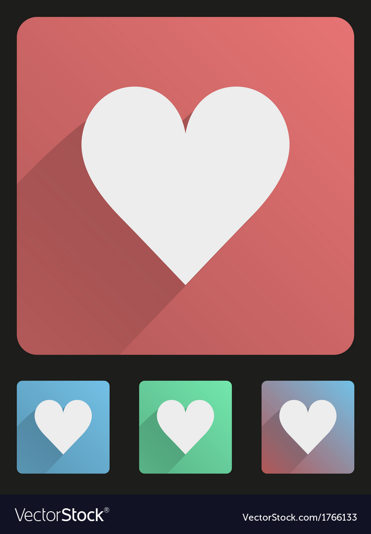 Heart Icon Set - Flat Style