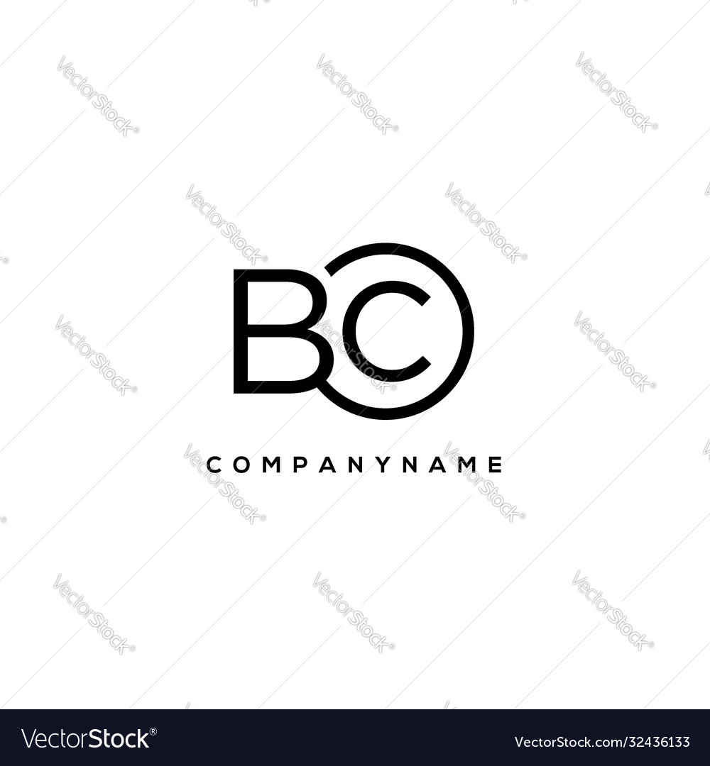 Initial bc letter logo with circle template Vector Image