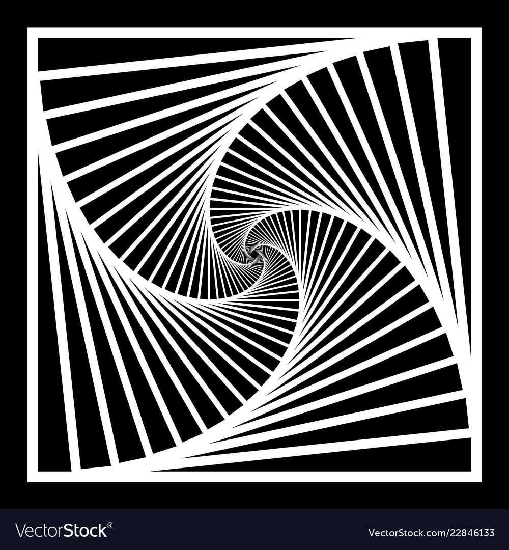 Inward concentric rotating spirally squares vector image Inward concentric rotating spirally squares