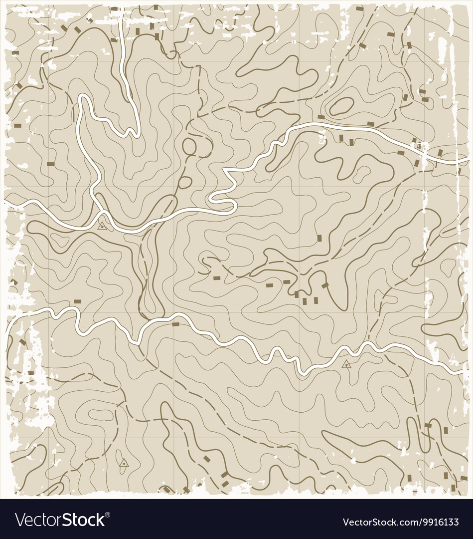 Old topographic map Royalty Free Vector Image - VectorStock