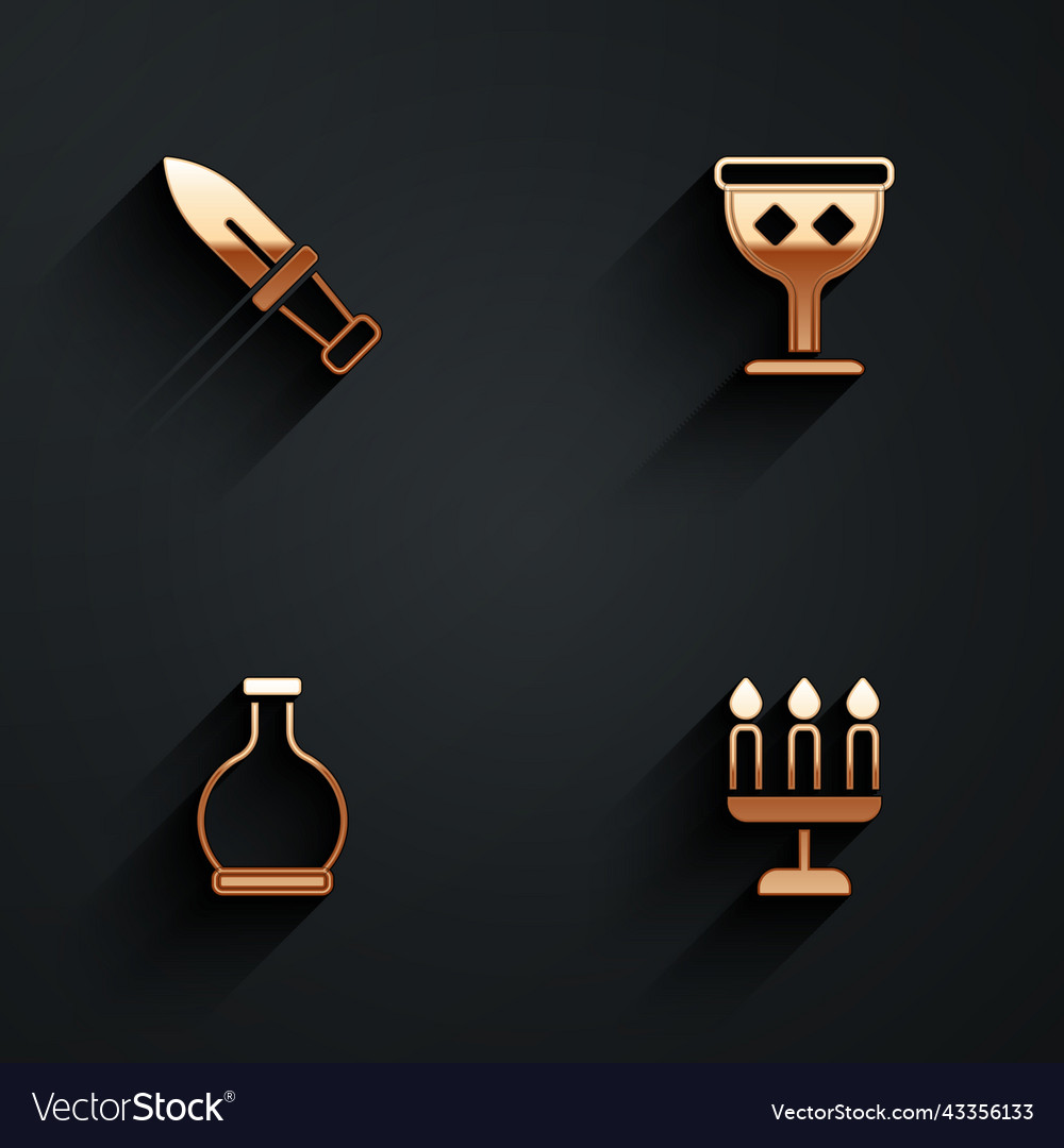 Set dagger medieval goblet bottle with potion Vector Image Set dagger medieval goblet bottle with potion