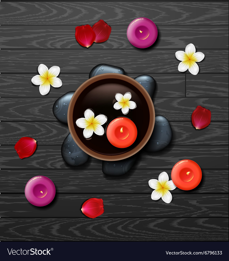 Spa background with tropical flowers