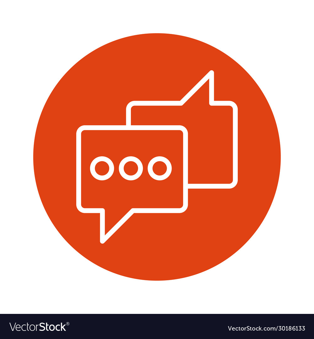 Speech bubble message block style icon