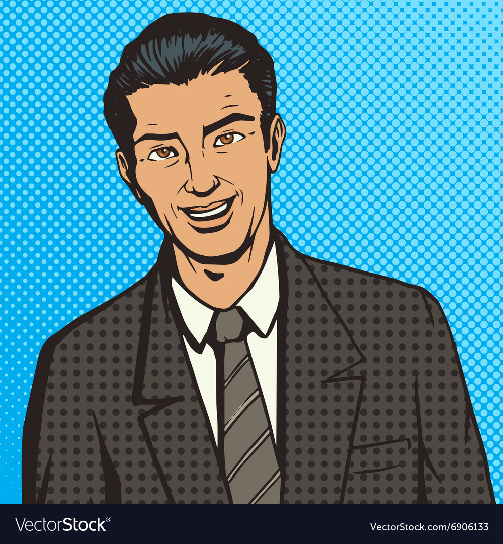 Successful businessman pop art style Royalty Free Vector