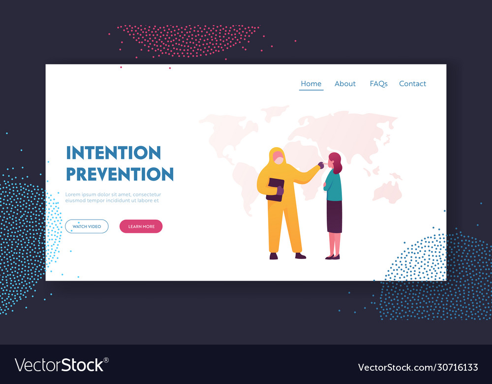 Virus test landing page template sampling from vector image Virus test landing page template sampling from