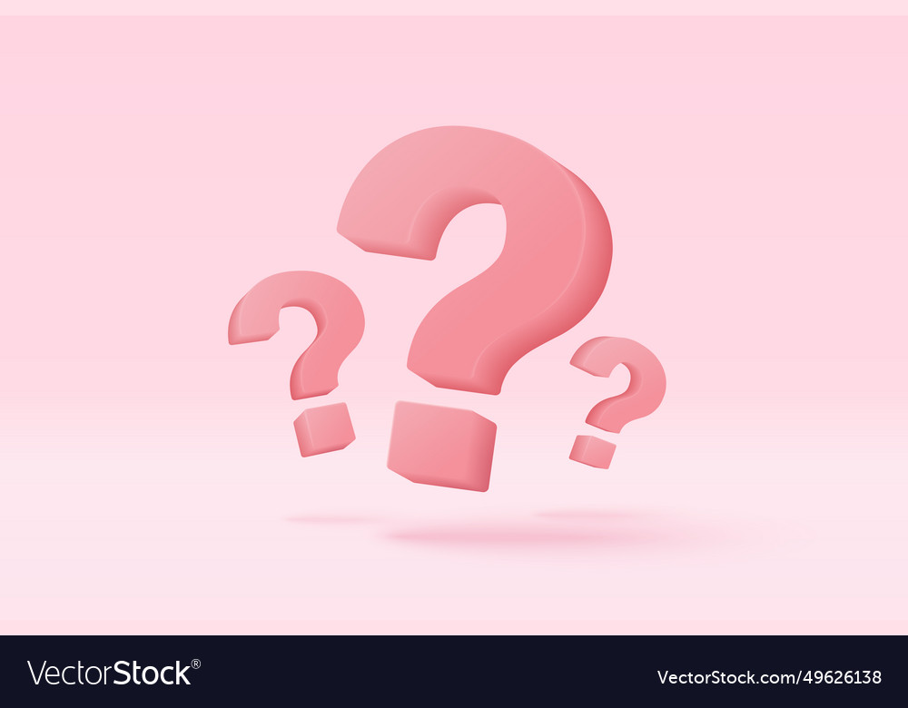 3d question mark icon sign or ask faq and qa