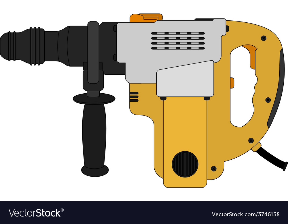 Big electric hammer drill color Royalty Free Vector Image