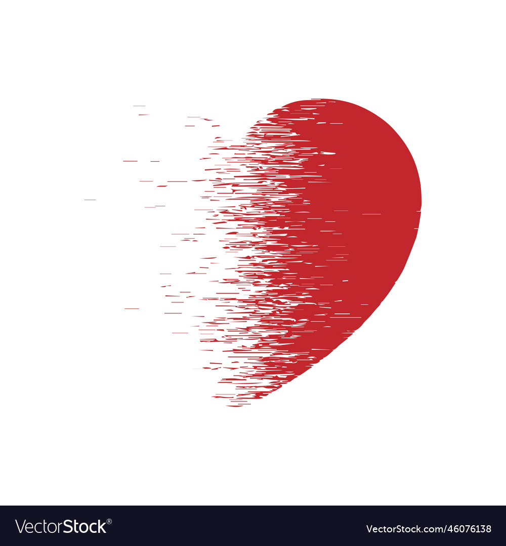 Exploding heart with grain texture Vector Image Exploding heart with grain texture