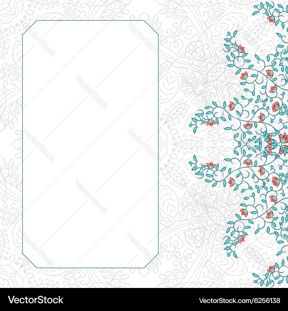 Floral swirl card template design Royalty Free Vector Image