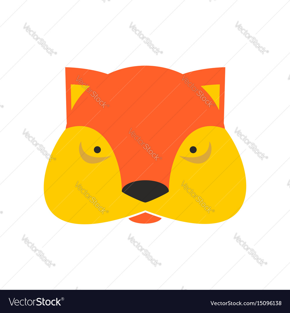 Fox face cute she-fox head element for kids design