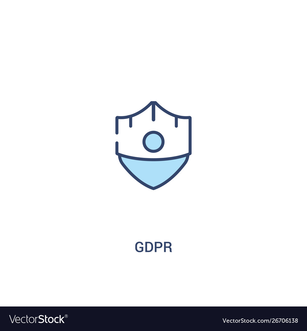 Gdpr Konzept 2 farbige Ikone einfache Linie Element