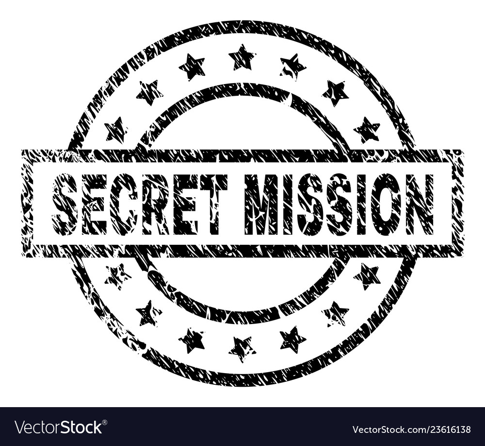 Grunge textured secret mission stamp seal