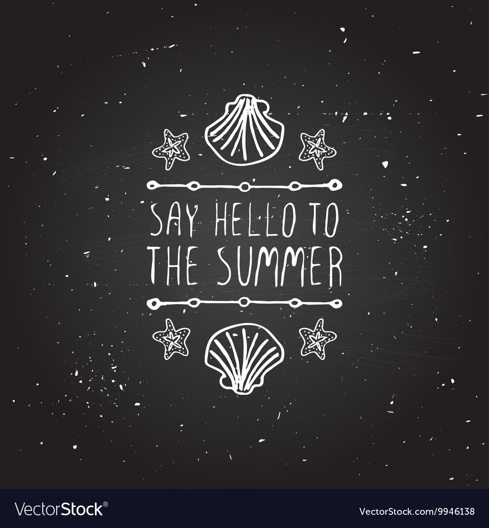 Hand-sketched typographic element with shell