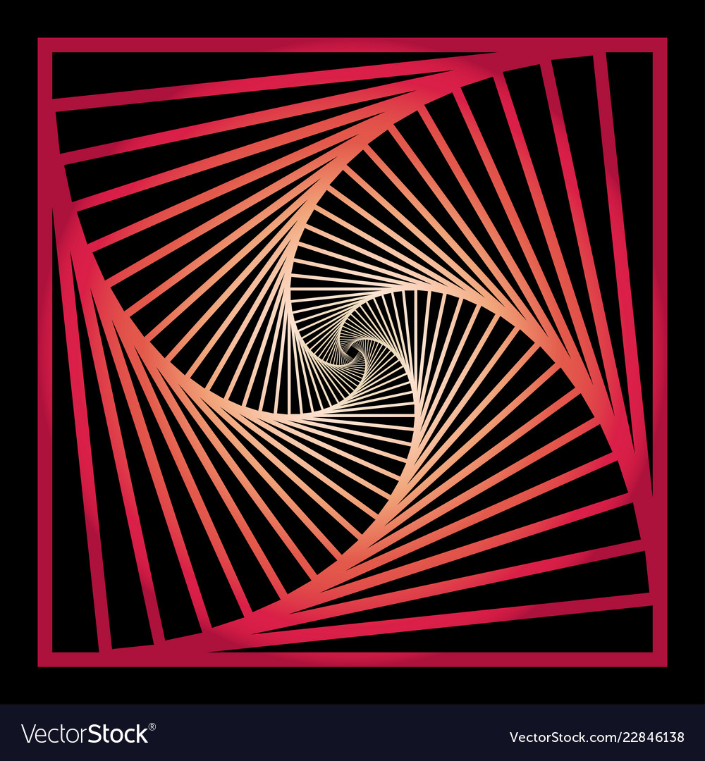 Inward concentric rotating spirally squares vector image Inward concentric rotating spirally squares