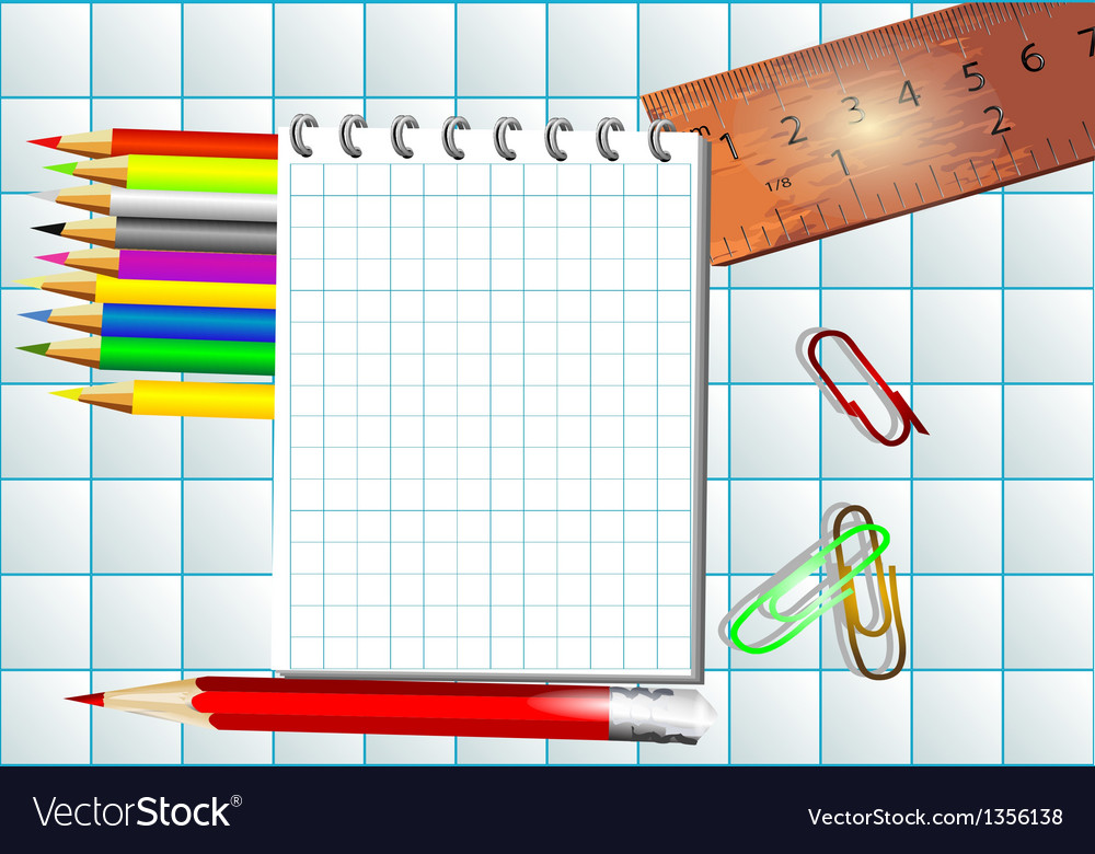 Mathematics background with notepad Royalty Free Vector